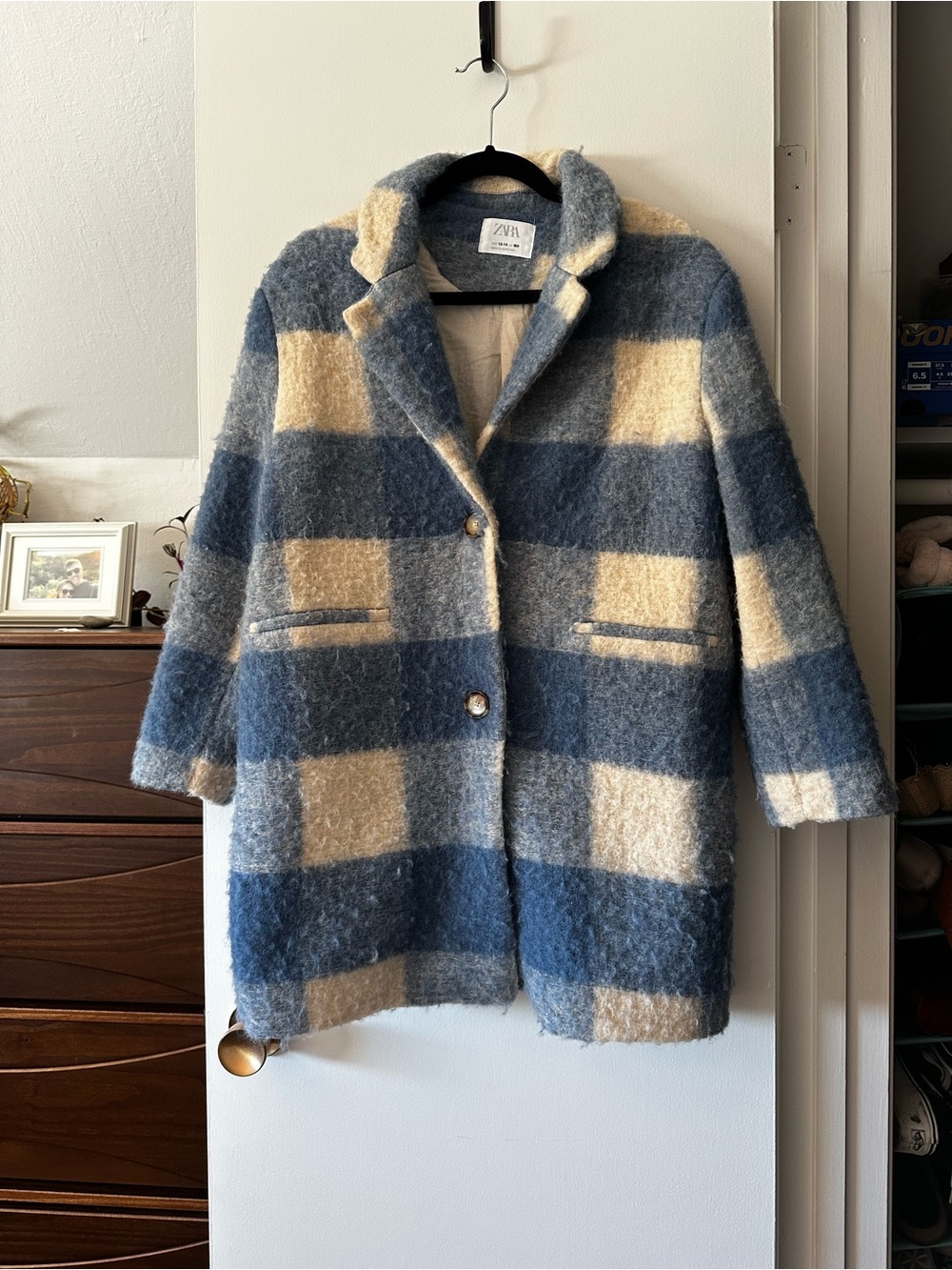 Zara wool checkered coat
